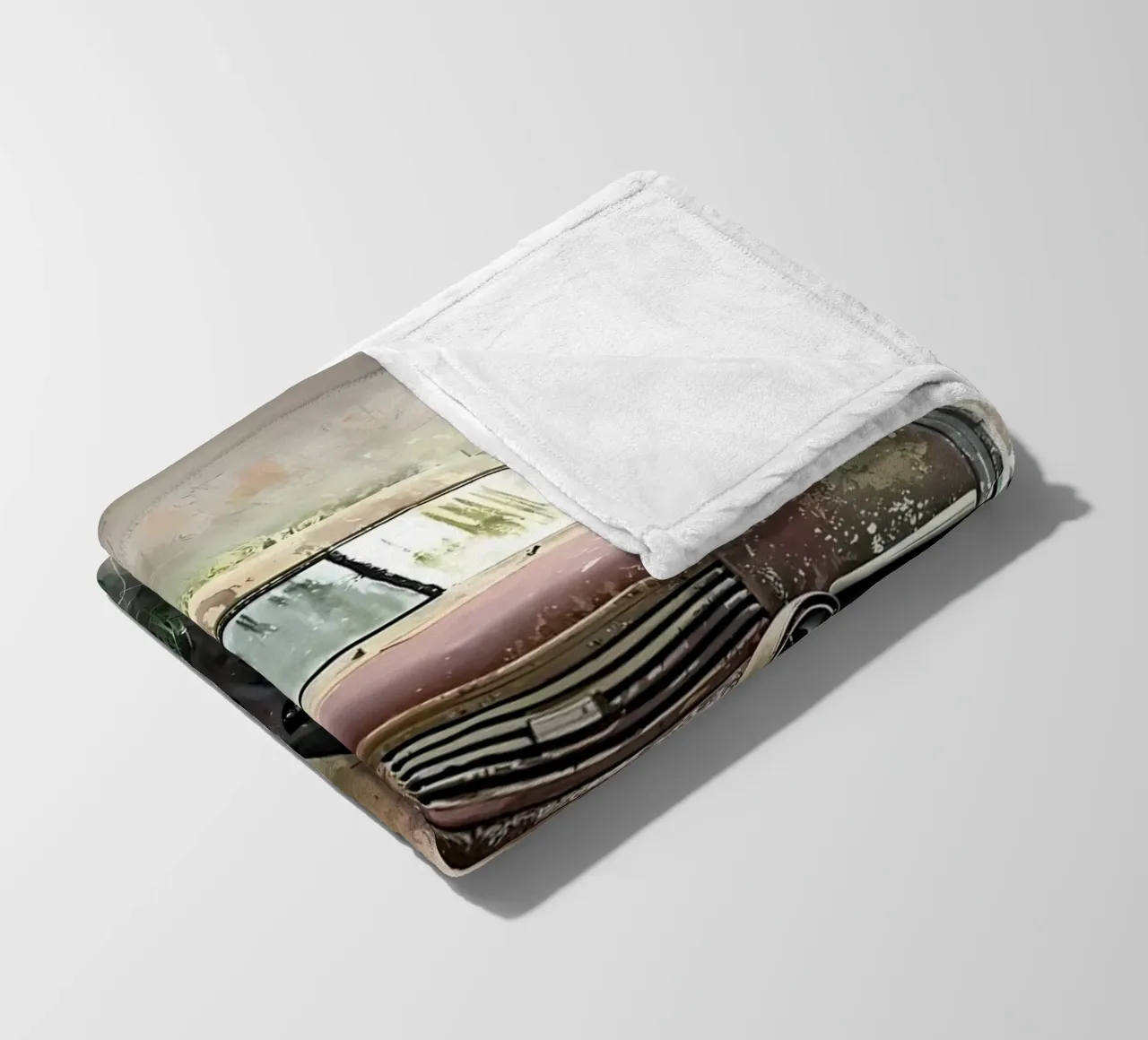 Auto retrò con fiori coperta in pile da diedrich