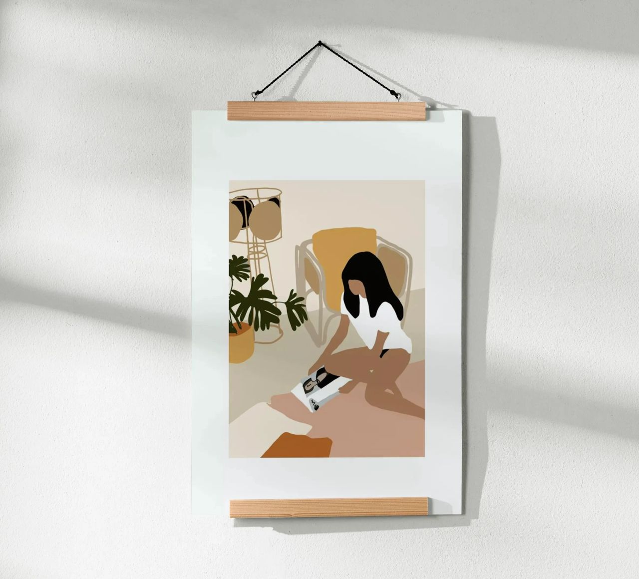 Sunday poster with wooden frame by Pure
