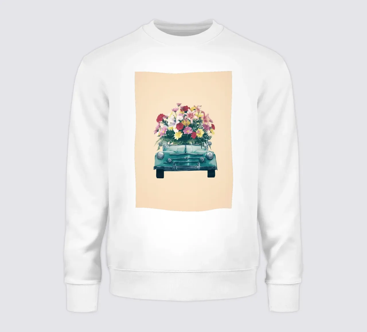 Auto retrò con fiori felpa da diedrich