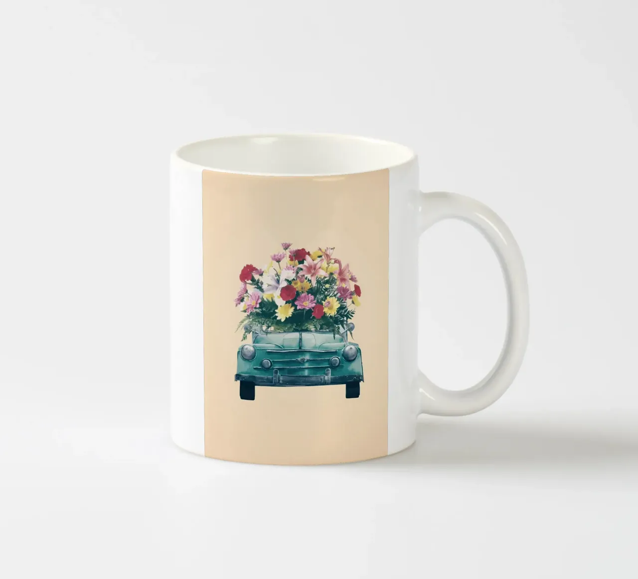 Auto retrò con fiori tazza in ceramica da diedrich