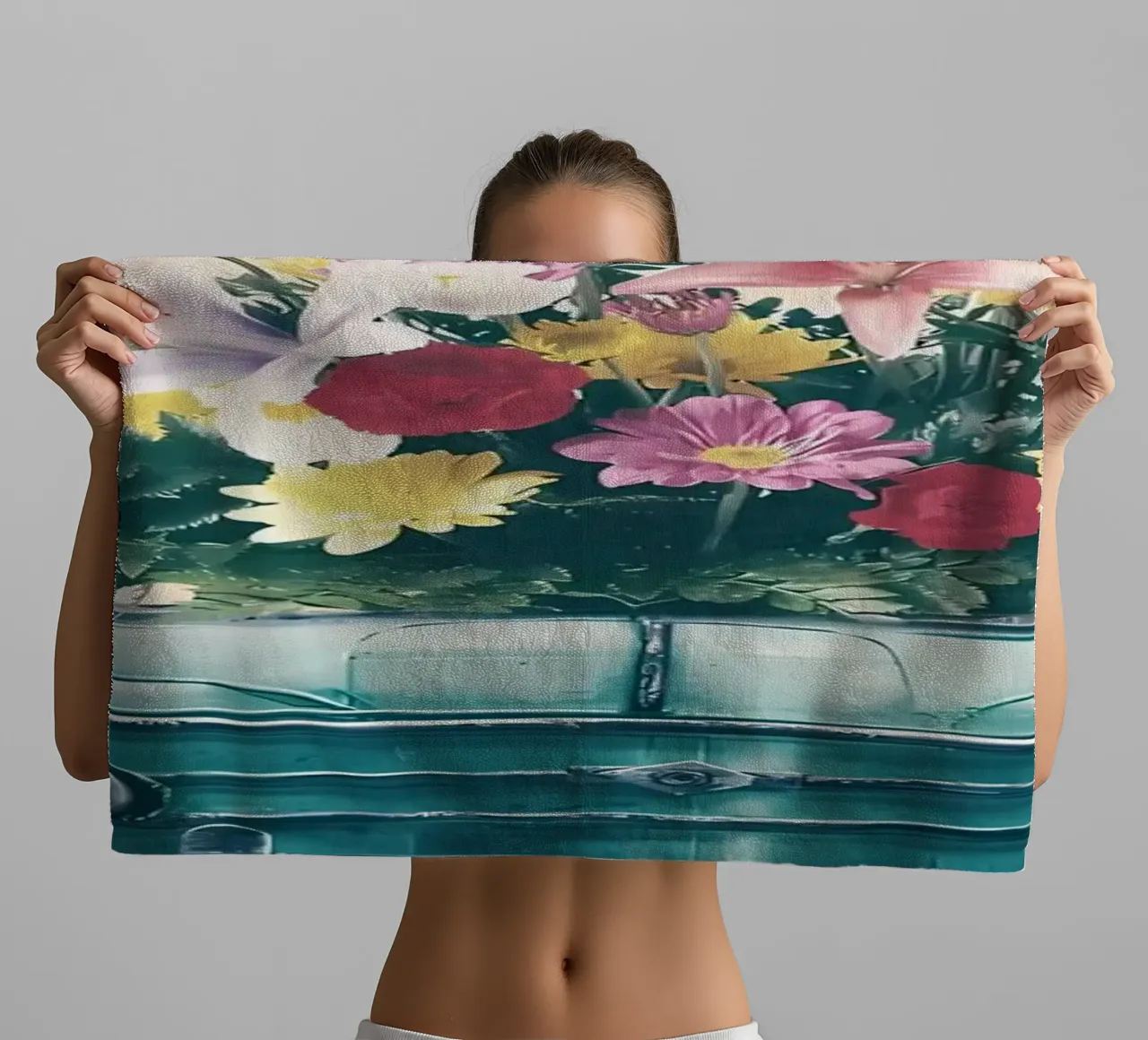 Auto retrò con fiori asciugamano da bagno da diedrich