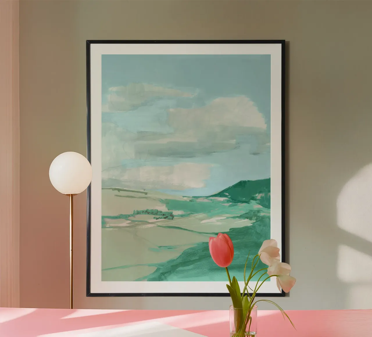 Paesaggio Big Sky Campagna No2 poster con telaio in legno da Cartissi
