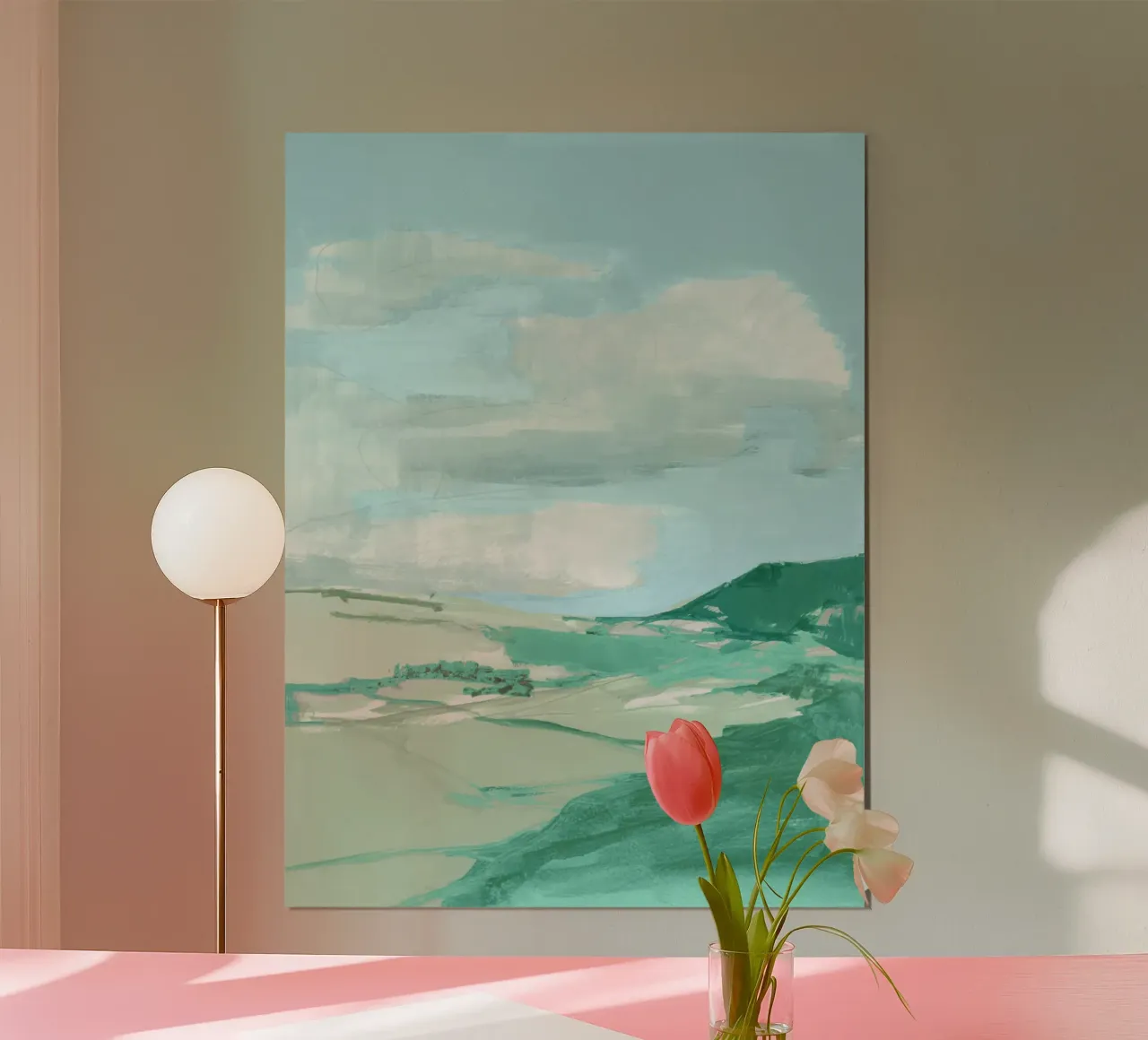 Paesaggio Big Sky Campagna No2 poster con telaio in legno da Cartissi