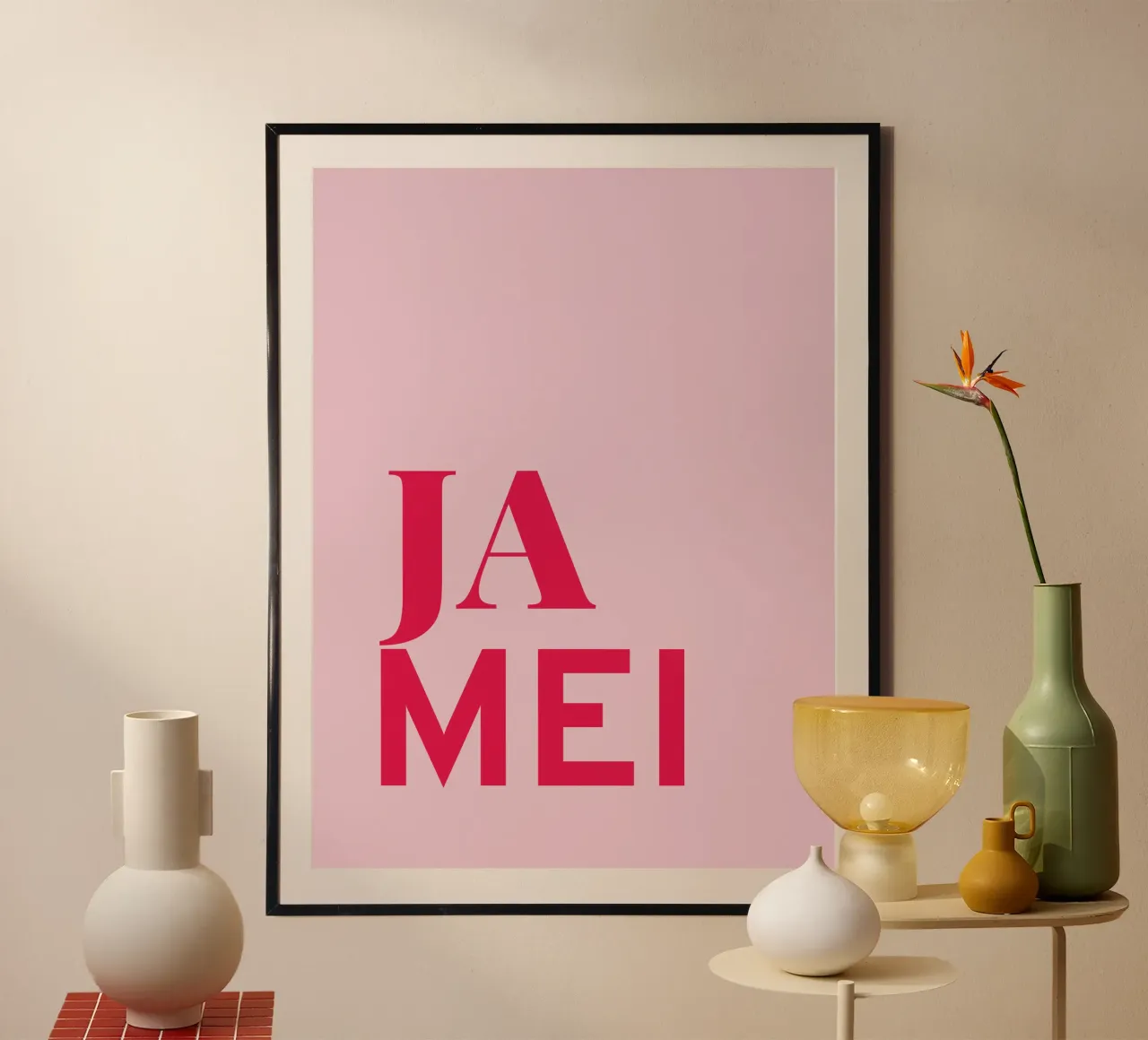 Ja mei poster with wooden frame by Made in Bavaria