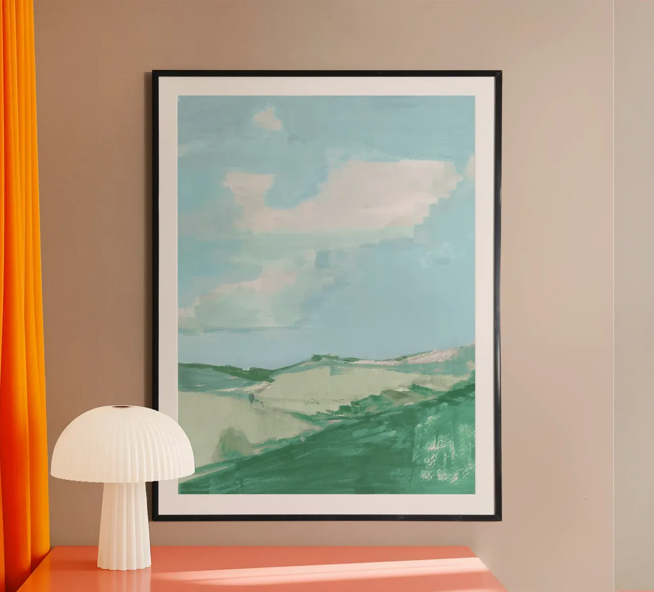 Paesaggio Big Sky Campagna n. 1 poster con telaio in alluminio da Cartissi