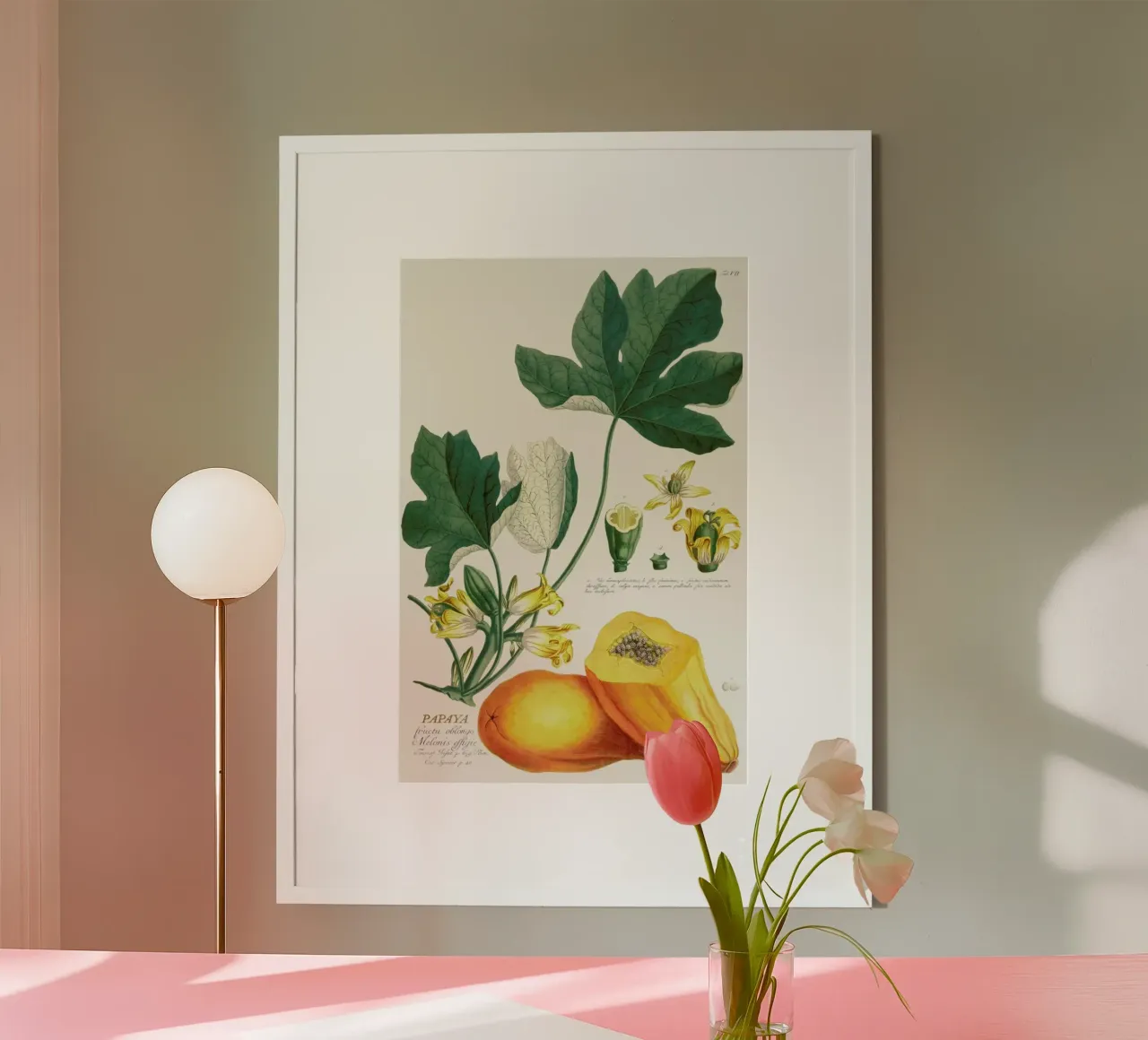 Papaya poster con telaio in plastica da Astër