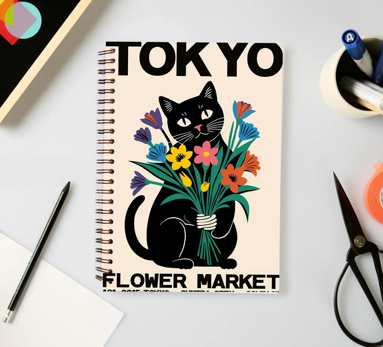 Tokyo Flower Marketr spiral notebook by diedrich