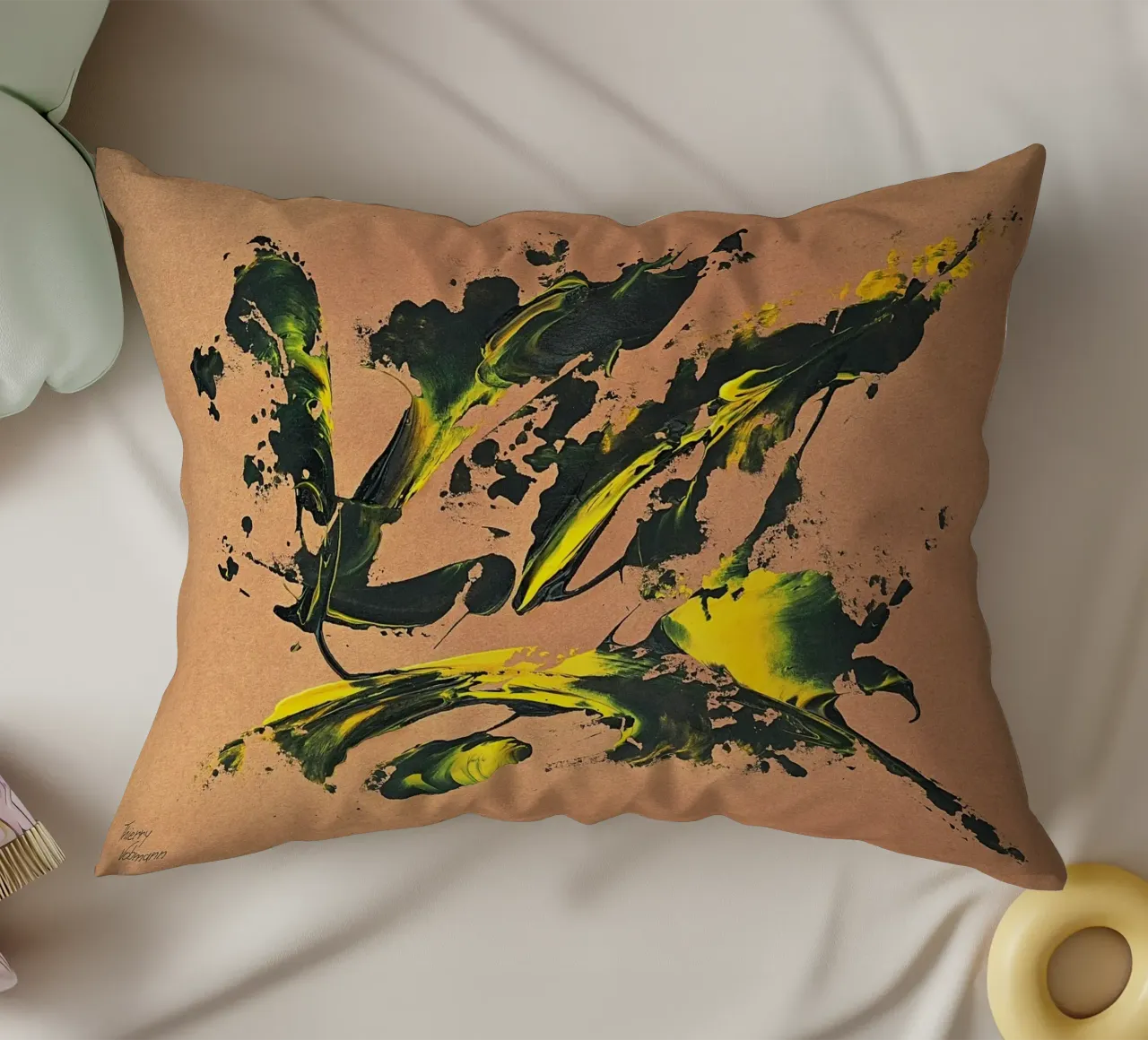 NATURAL STYLE 59 cuscino da Thierry Vobmann Abstract painting
