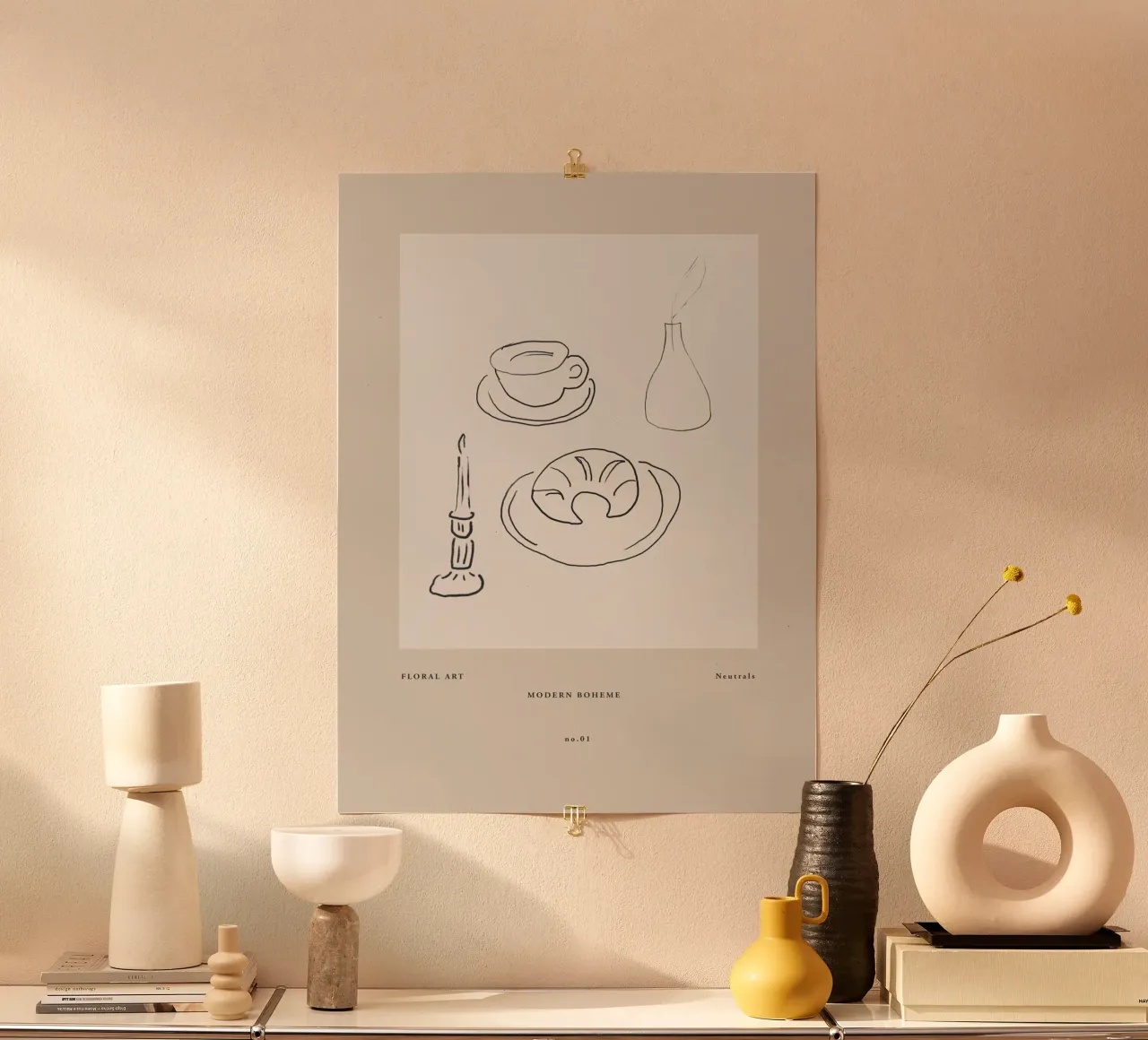 Art Bohemian No. 41 poster con telaio in legno da treechild