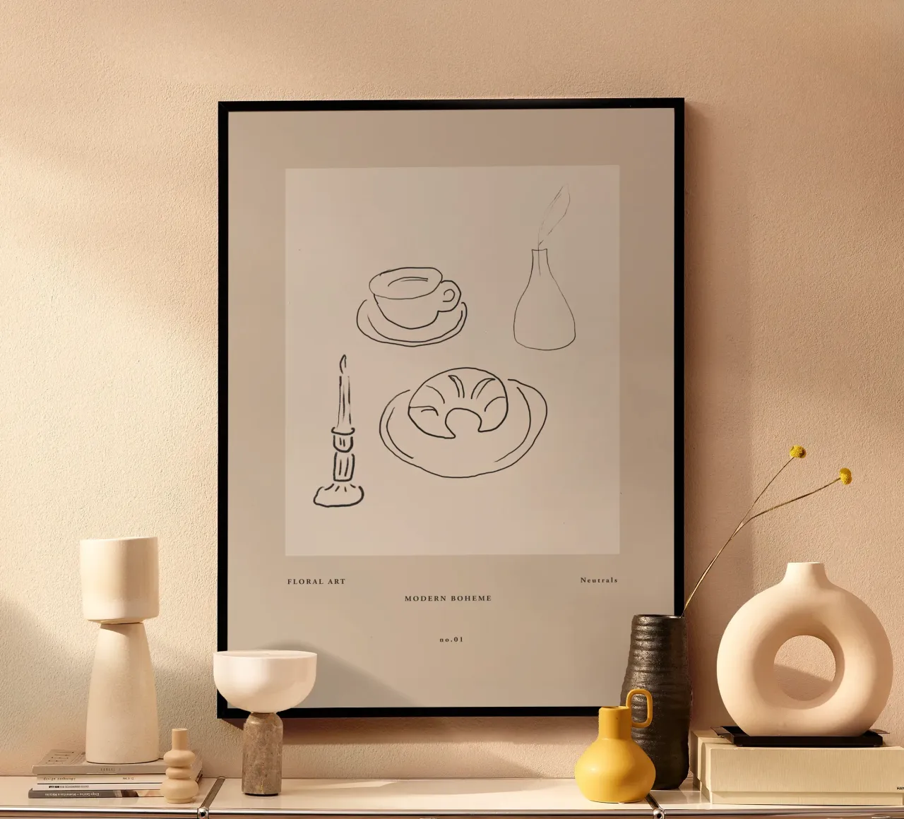 Art Bohemian No. 41 poster con telaio in legno da treechild