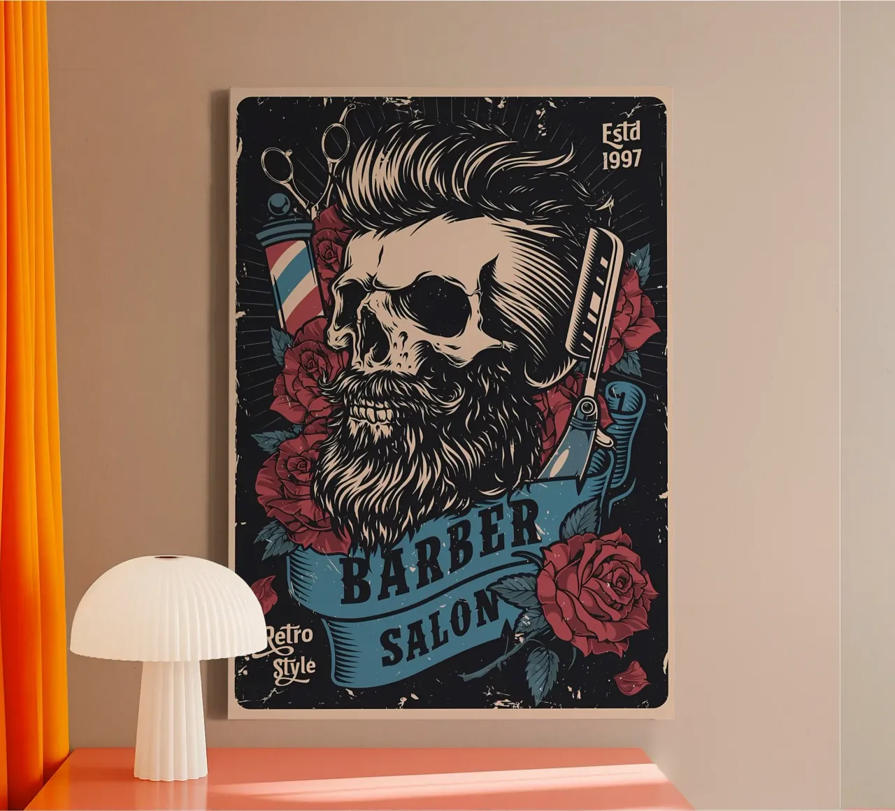Salone del barbiere tela con Cornice a cassetta da diedrich