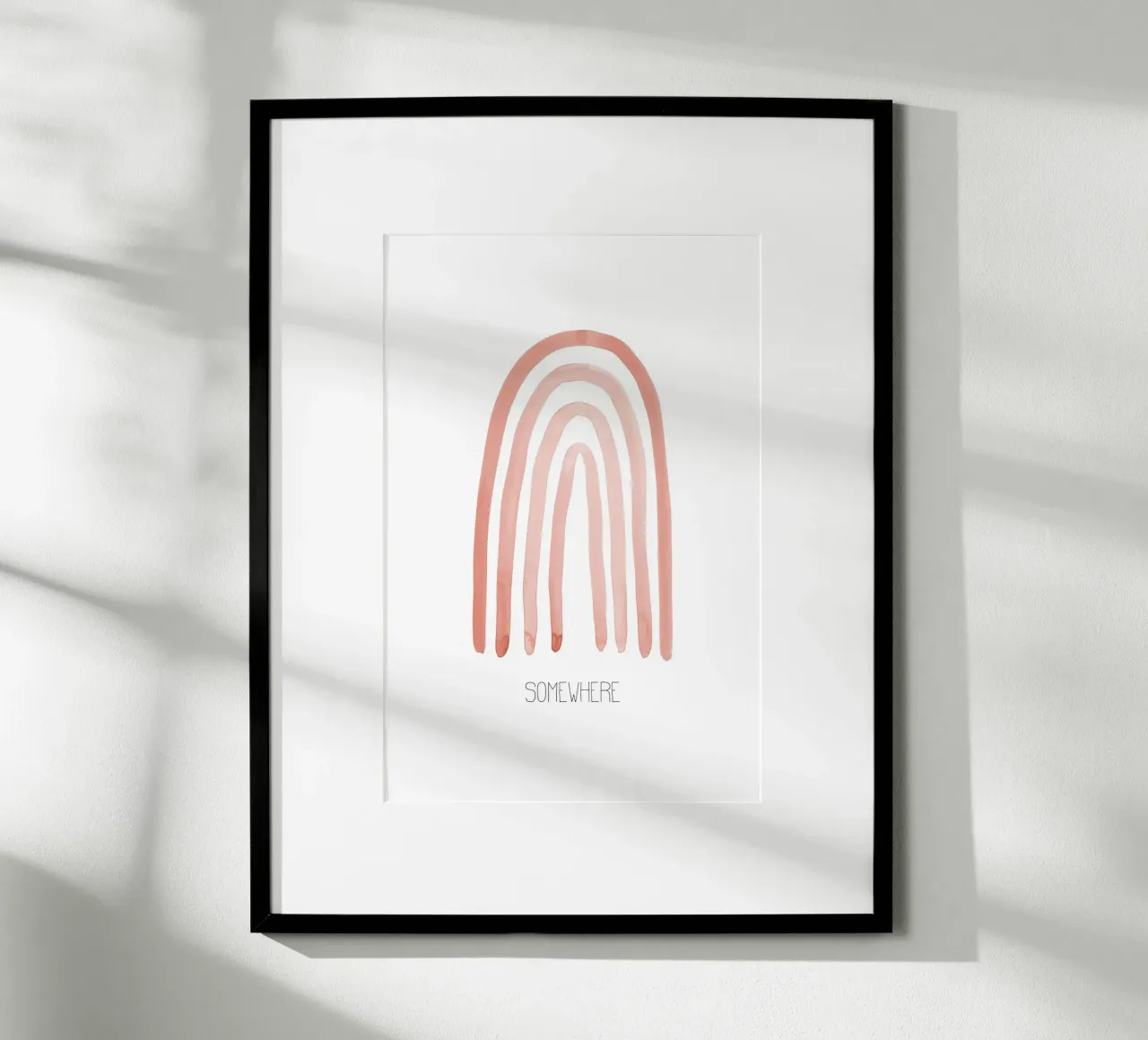 Somewhere Rainbow poster met aluminium frame van KRUTH DESIGN