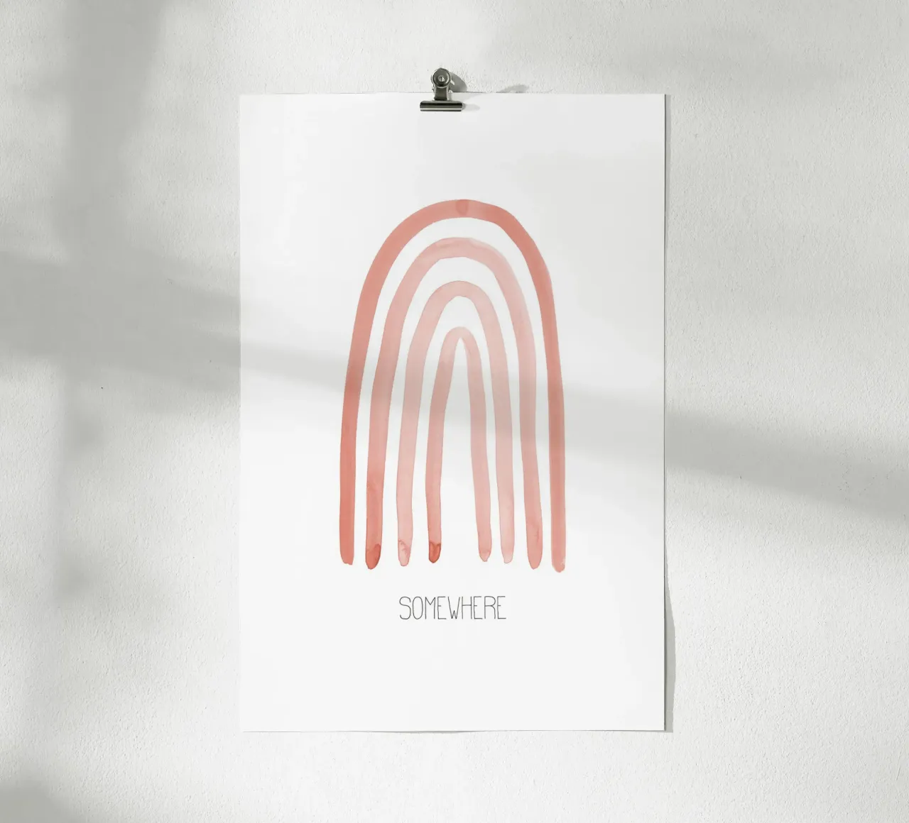 Somewhere Rainbow poster met aluminium frame van KRUTH DESIGN