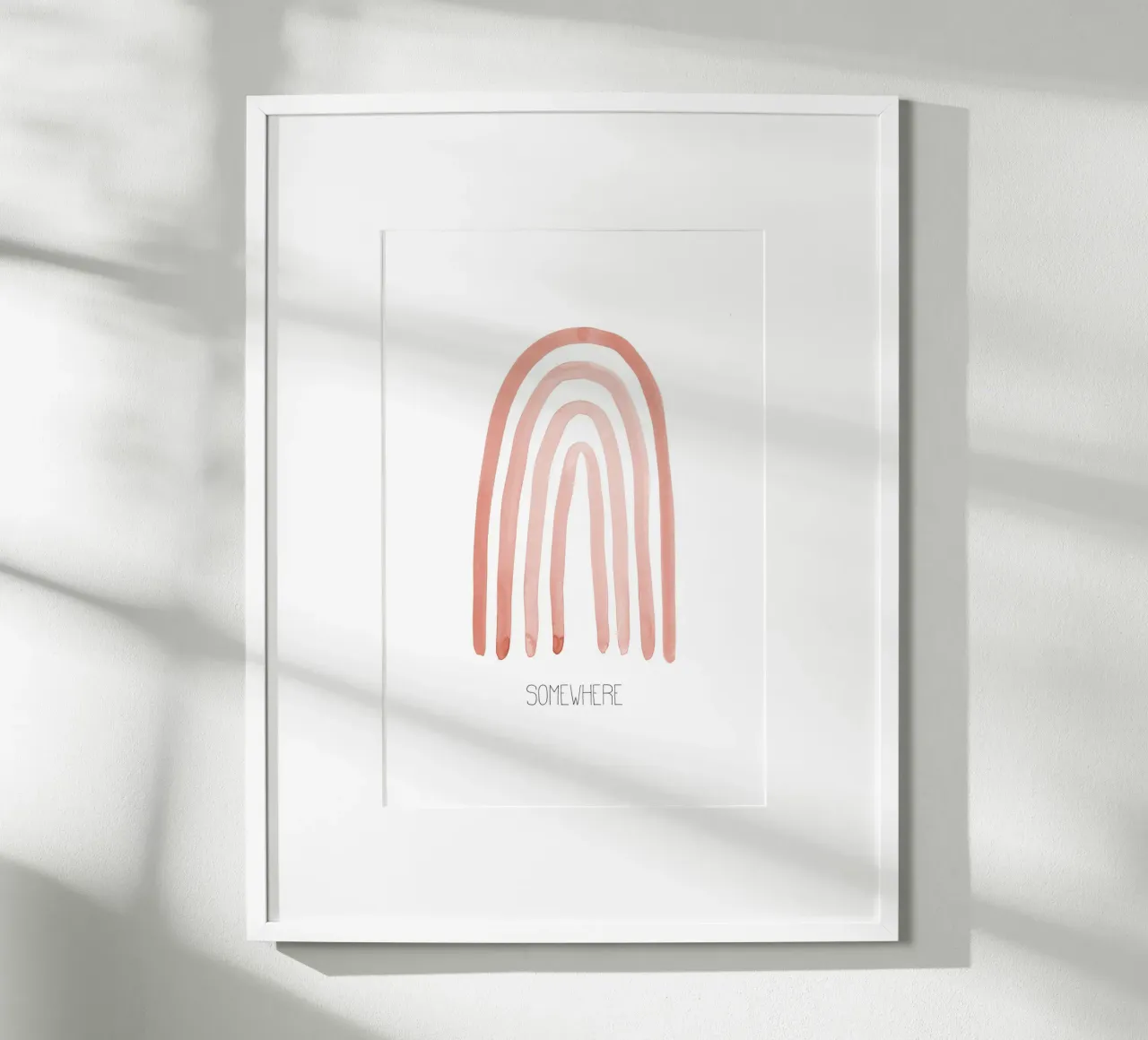 Somewhere Rainbow poster met aluminium frame van KRUTH DESIGN