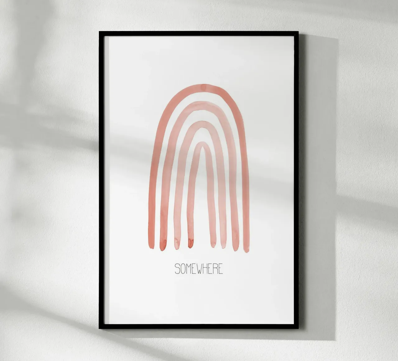 Somewhere Rainbow poster met aluminium frame van KRUTH DESIGN