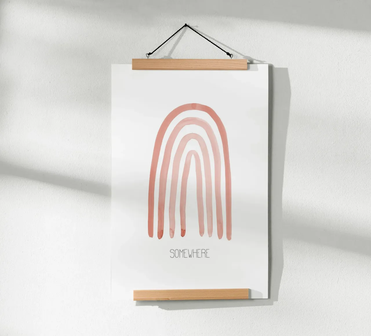 Somewhere Rainbow poster met aluminium frame van KRUTH DESIGN