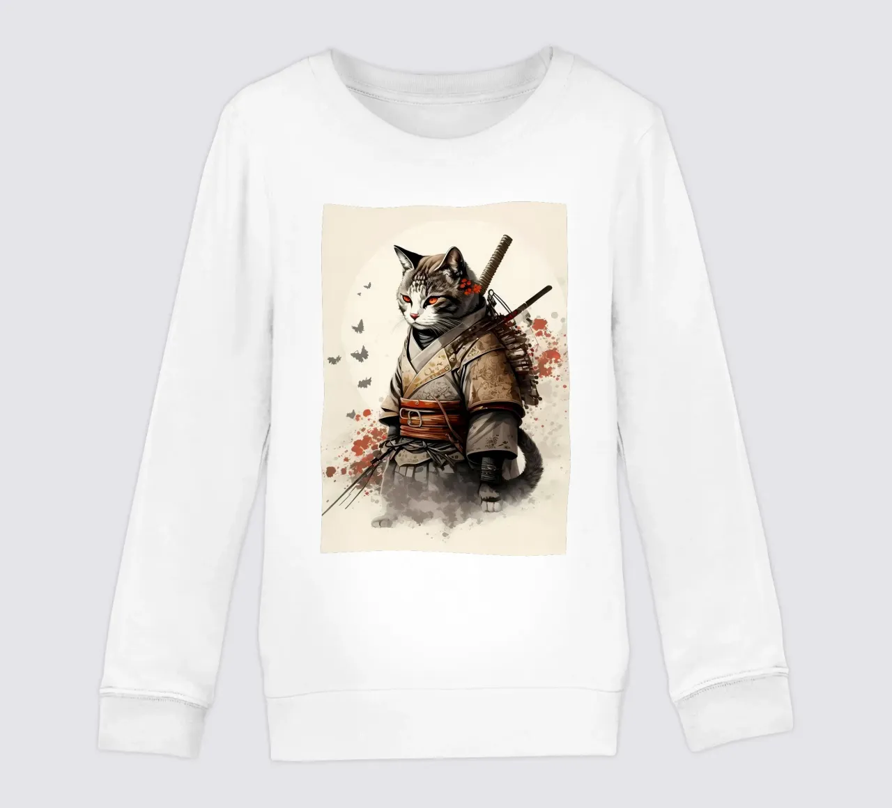 Samurai Cat kids sweatshirt by diedrich