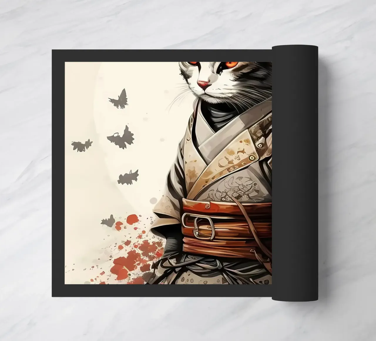 Samurai Cat doormat by diedrich