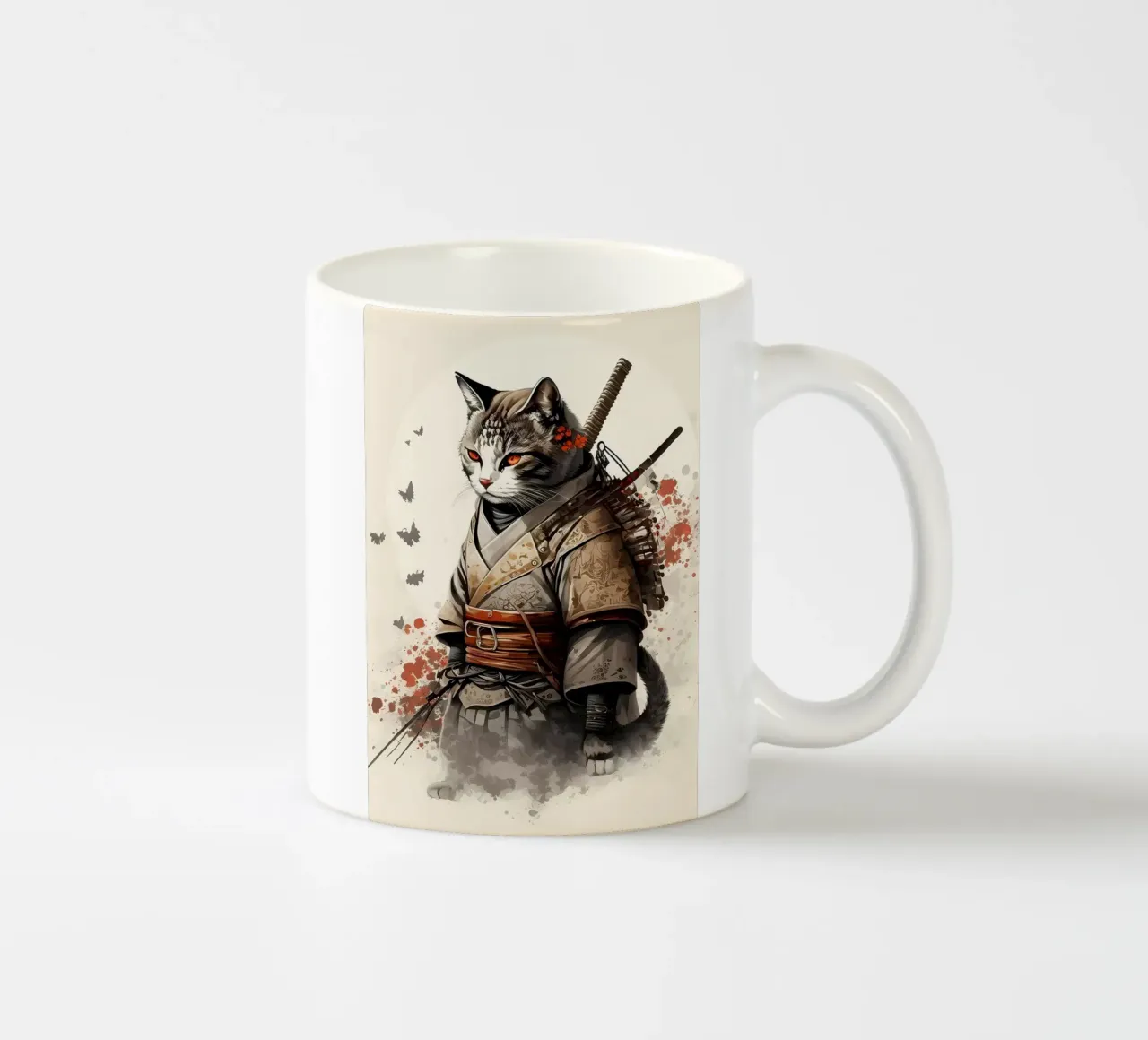 Gatto samurai tazza in ceramica da diedrich