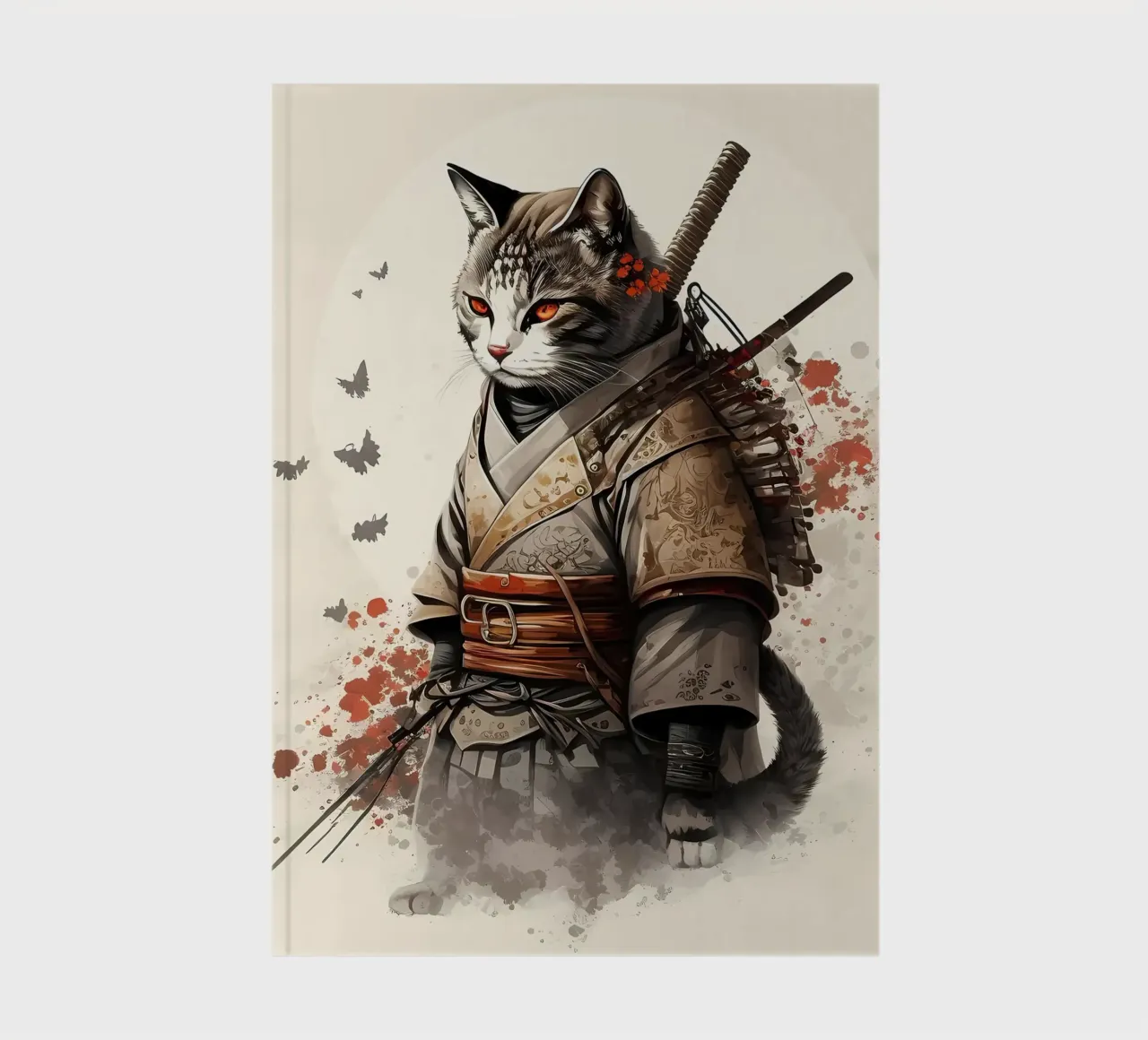 Chat samouraï carnet de notes de diedrich