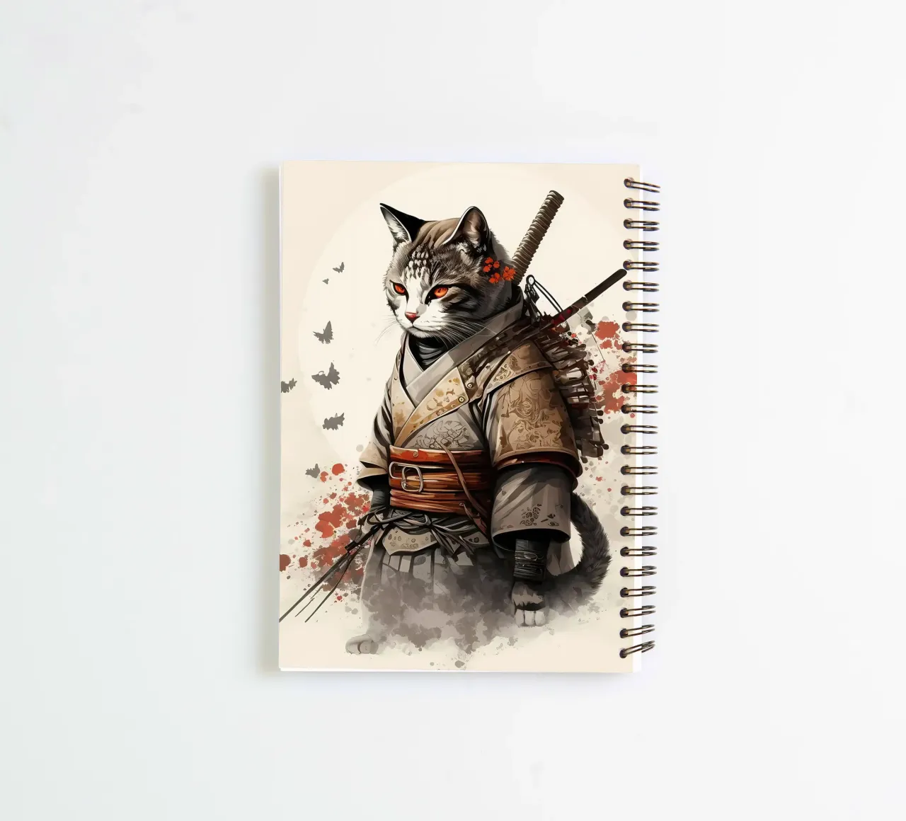 Samurai Cat spiral notebook by diedrich
