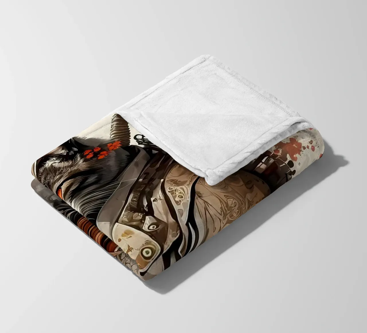Gatto samurai coperta in pile da diedrich