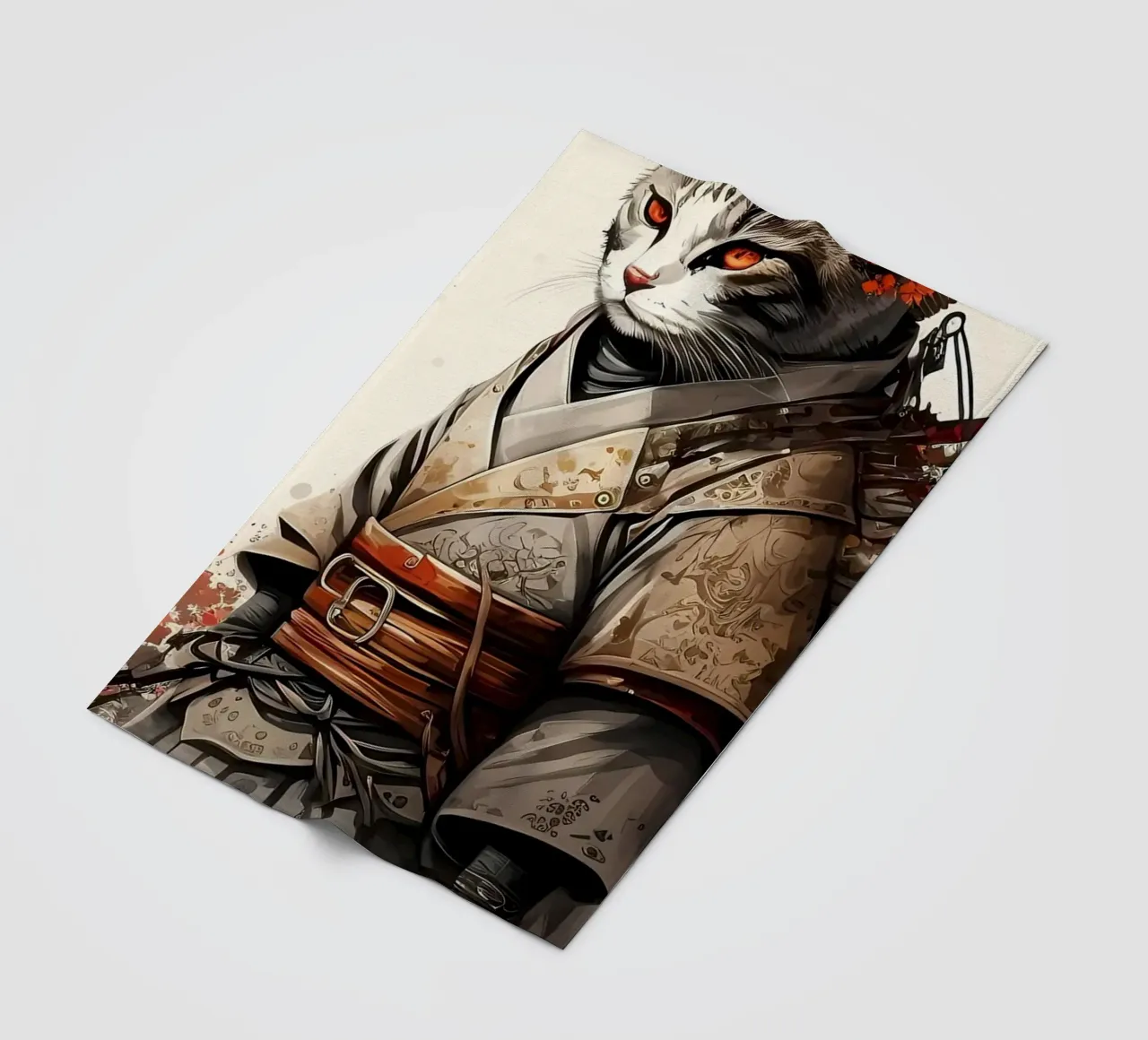 Gatto samurai coperta in pile da diedrich