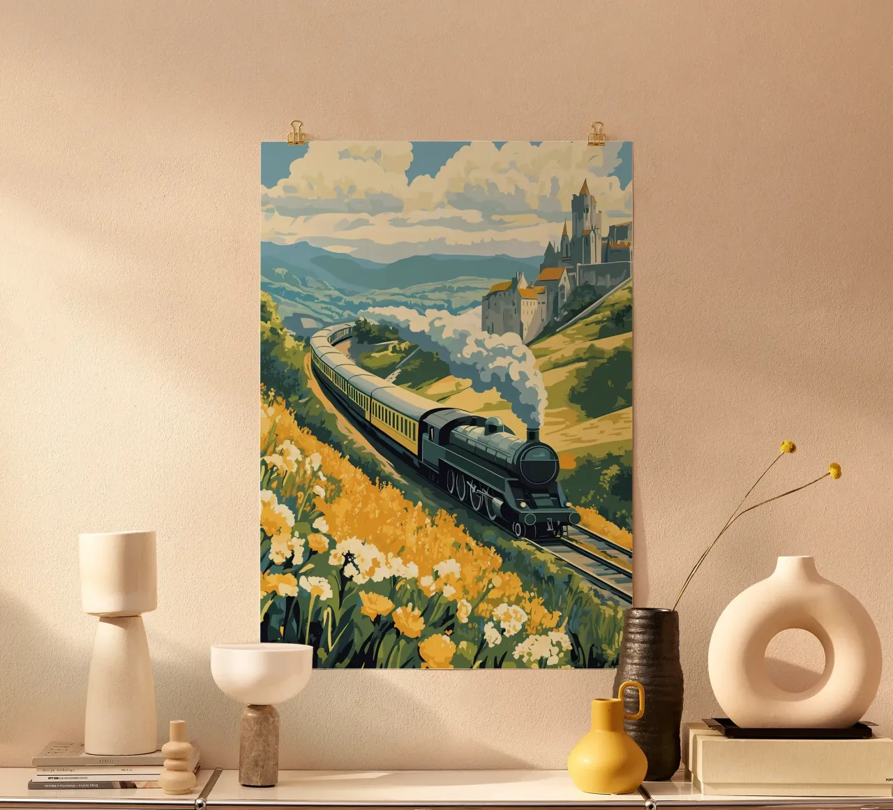 Viaggio sull'Orient Express poster con telaio in legno da diedrich