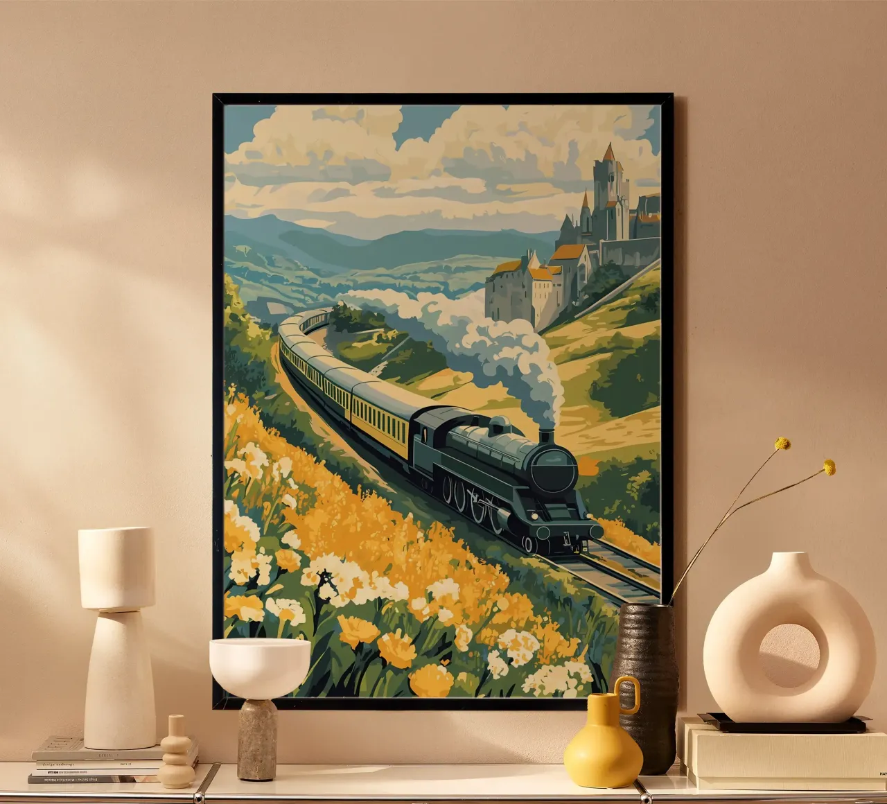 Viaggio sull'Orient Express poster con telaio in legno da diedrich