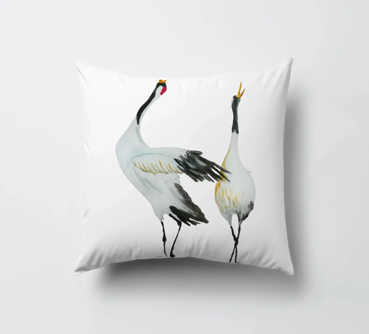 Japanese cranes cuscino da Femke Zwaan