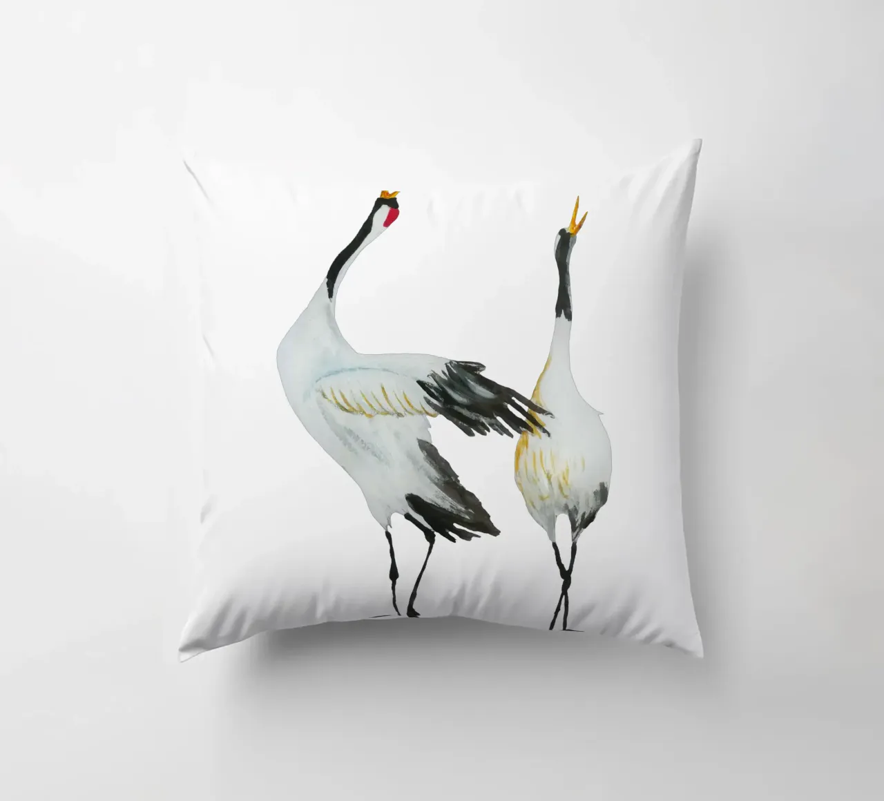 Japanese cranes cuscino da Femke Zwaan