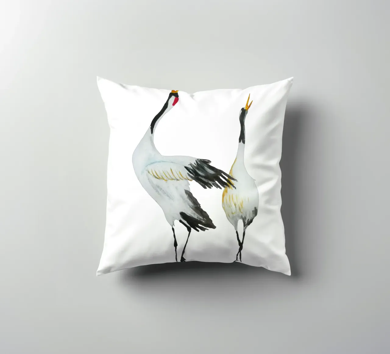 Japanese cranes cuscino da Femke Zwaan