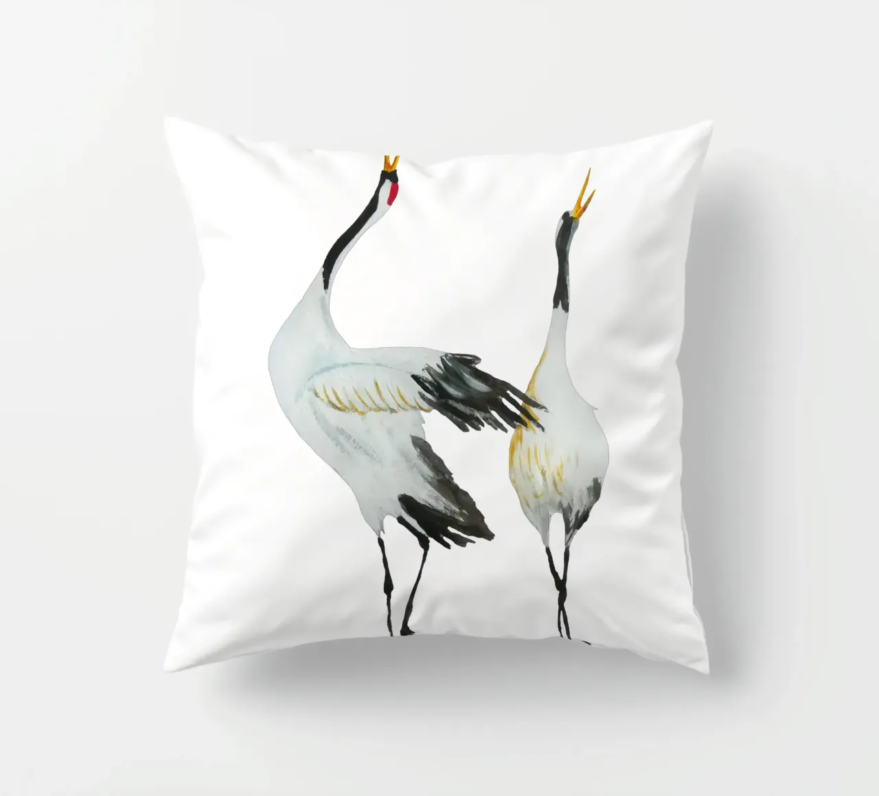 Japanese cranes cuscino da Femke Zwaan