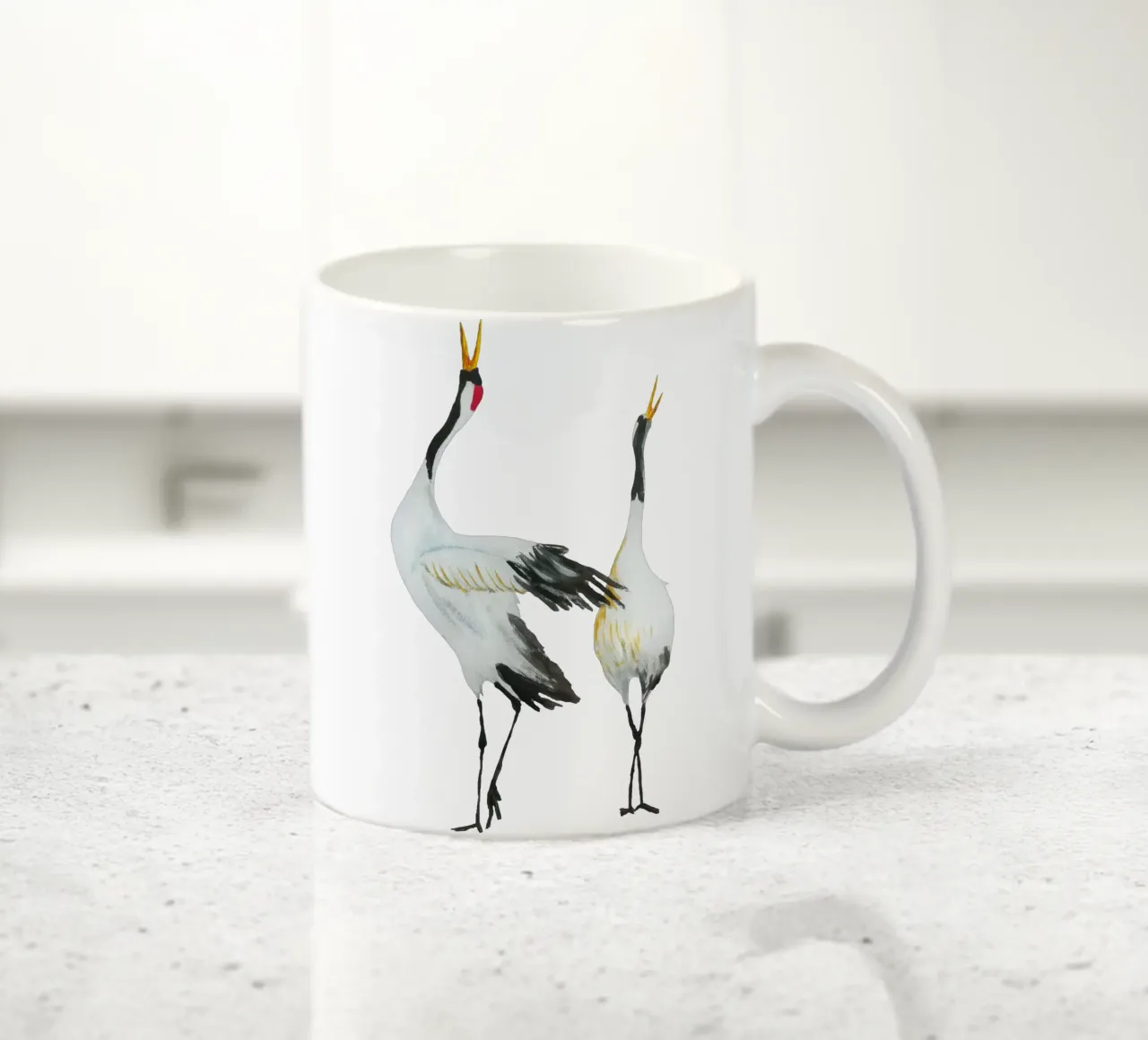 Japanese cranes tazza in ceramica da Femke Zwaan