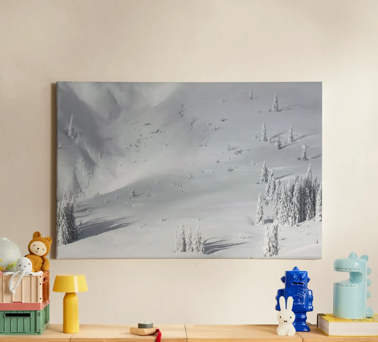 Planet Snow 1 tela con Cornice a cassetta da Nur Mut