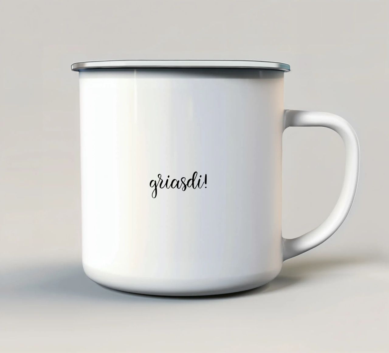 Griasdi! tazza in smalto da Made in Bavaria