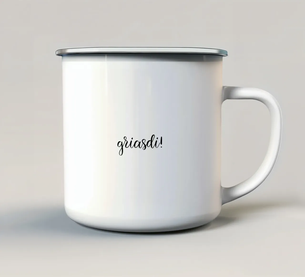 Griasdi! enamel mug by Made in Bavaria