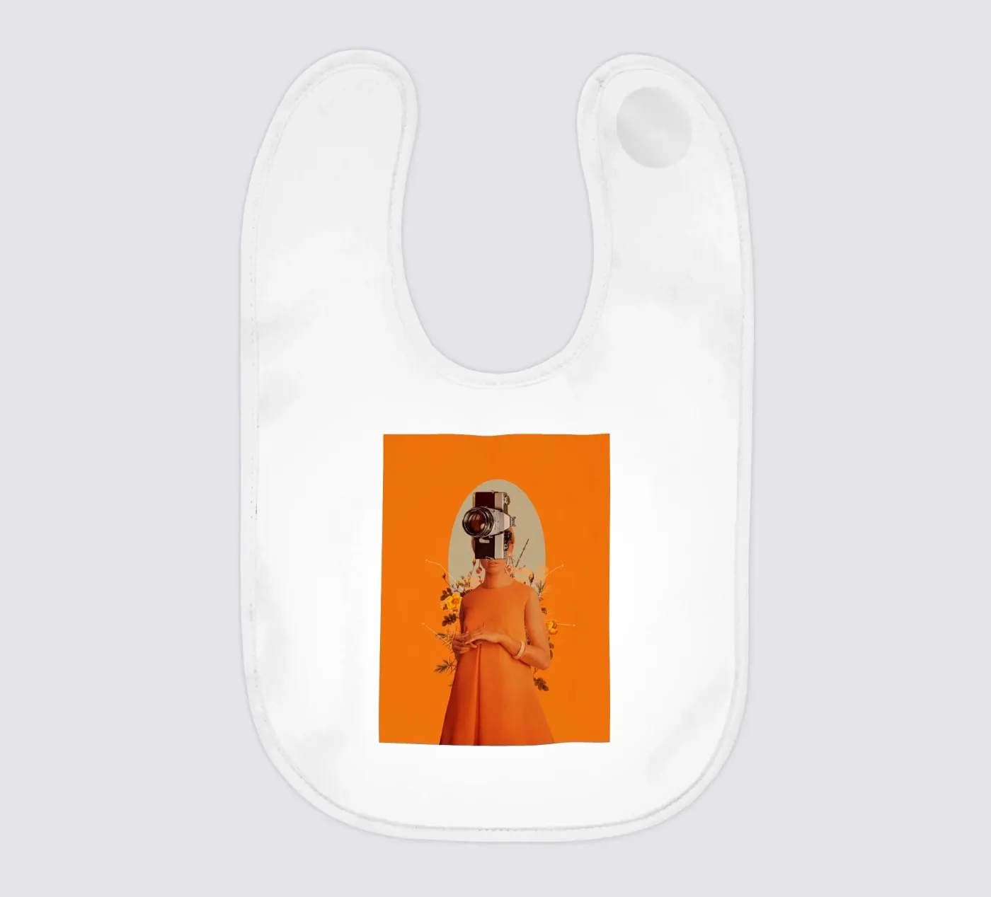 Camerahead baby bib by Frank Moth