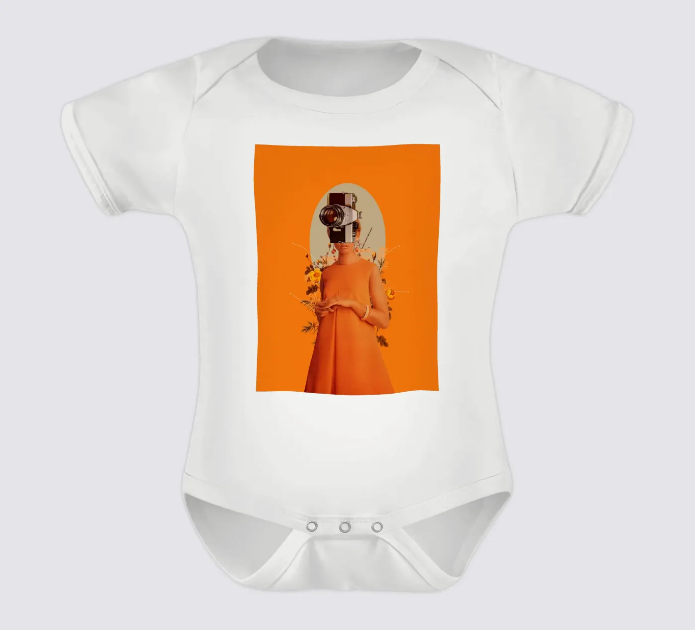 Camerahead short-sleeve baby romper by Frank Moth