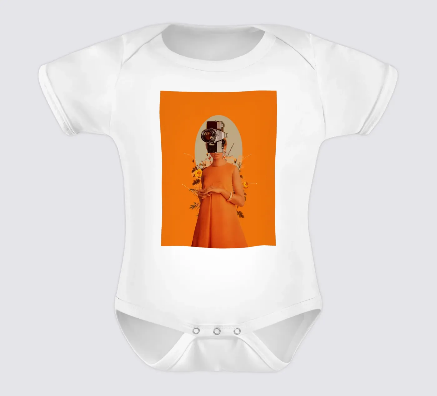 Camerahead short-sleeve baby romper by Frank Moth