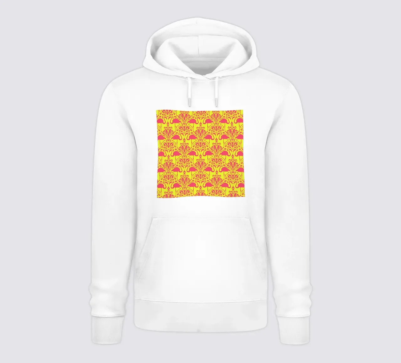 Flamingo Damask - yellow felpa con cappuccio da Jacqueline Maldonado
