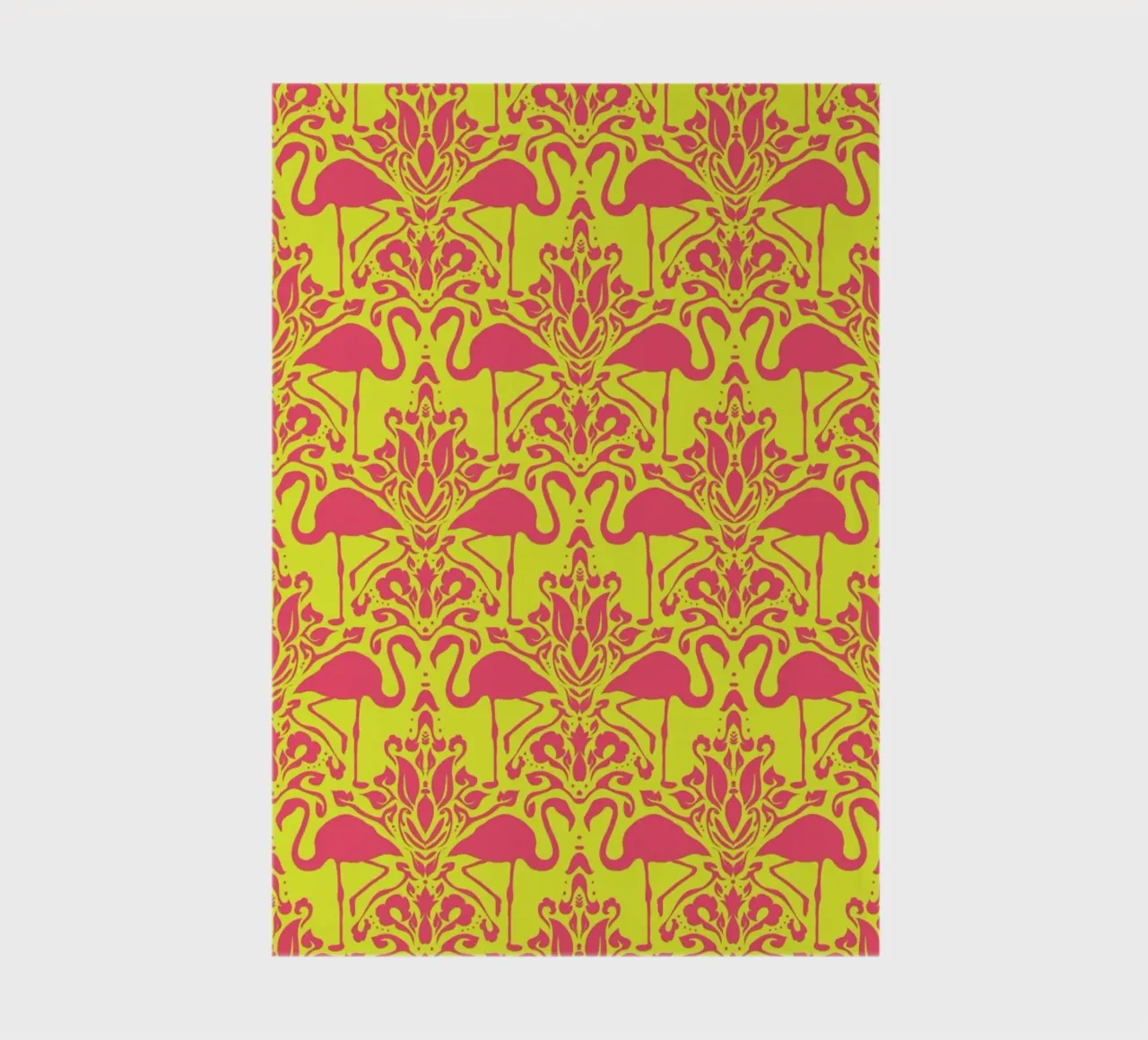 Flamingo Damask - yellow notebook by Jacqueline Maldonado