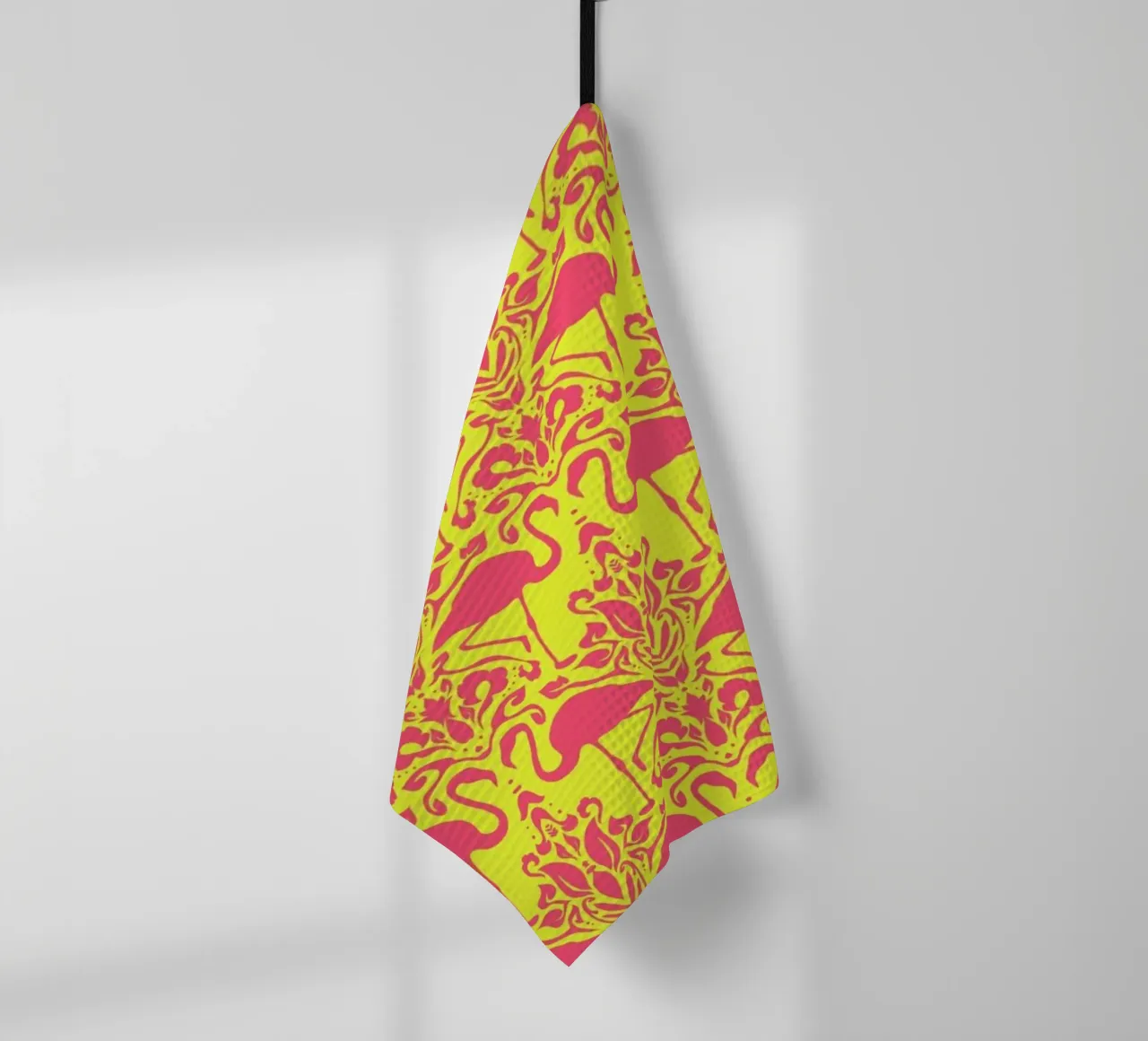 Flamingo Damask - yellow canovaccio da cucina da Jacqueline Maldonado