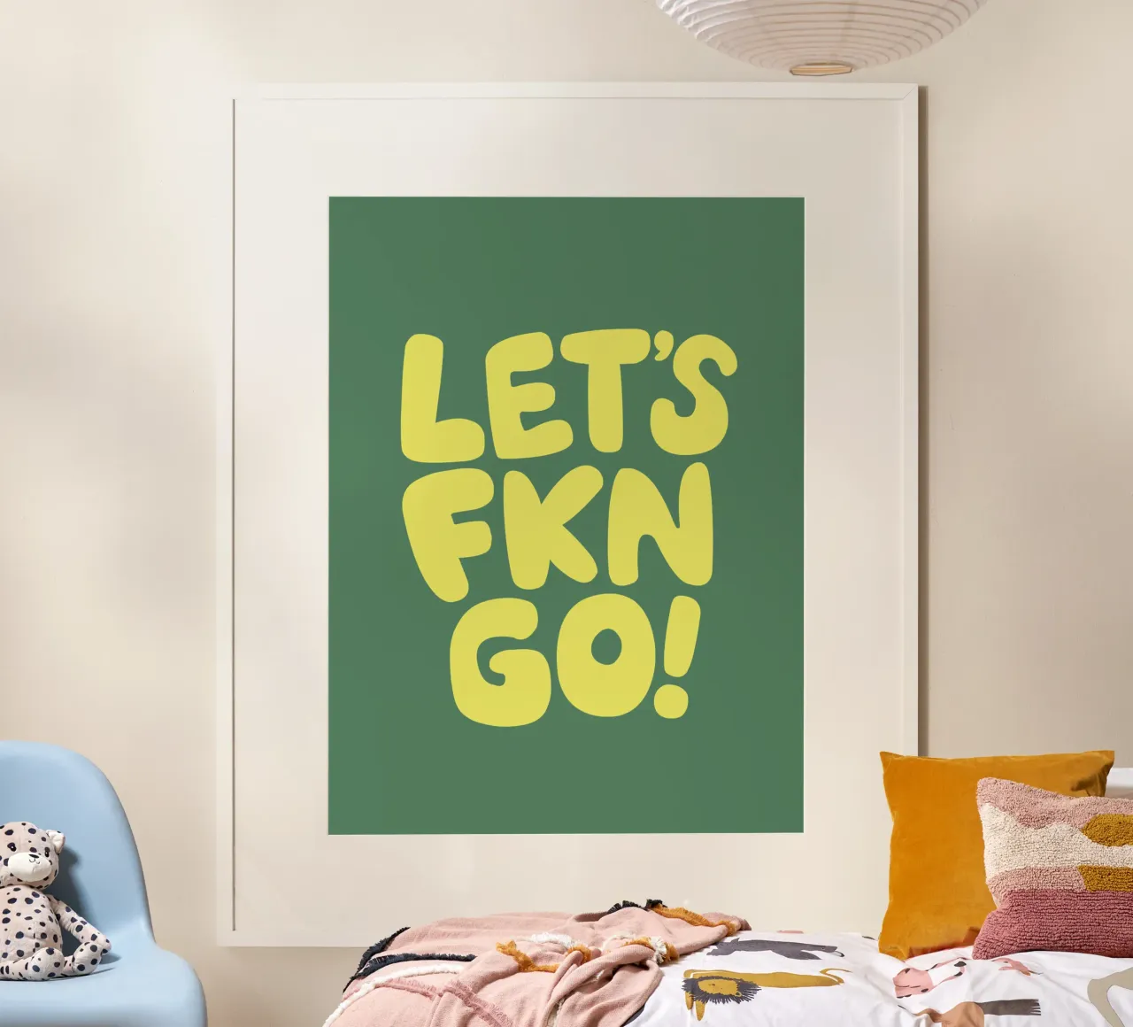 Lets Fkn Go Bold Modern Fun Sassy Motivational Lettering (Letteratura motivazionale) poster con telaio in alluminio da THE MOTIVATED TYPE