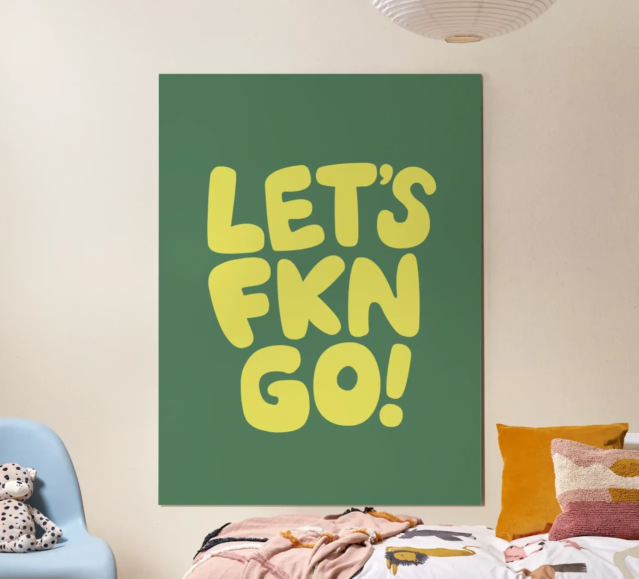 Lets Fkn Go Bold Modern Fun Sassy Motivational Lettering (Letteratura motivazionale) poster con telaio in alluminio da THE MOTIVATED TYPE