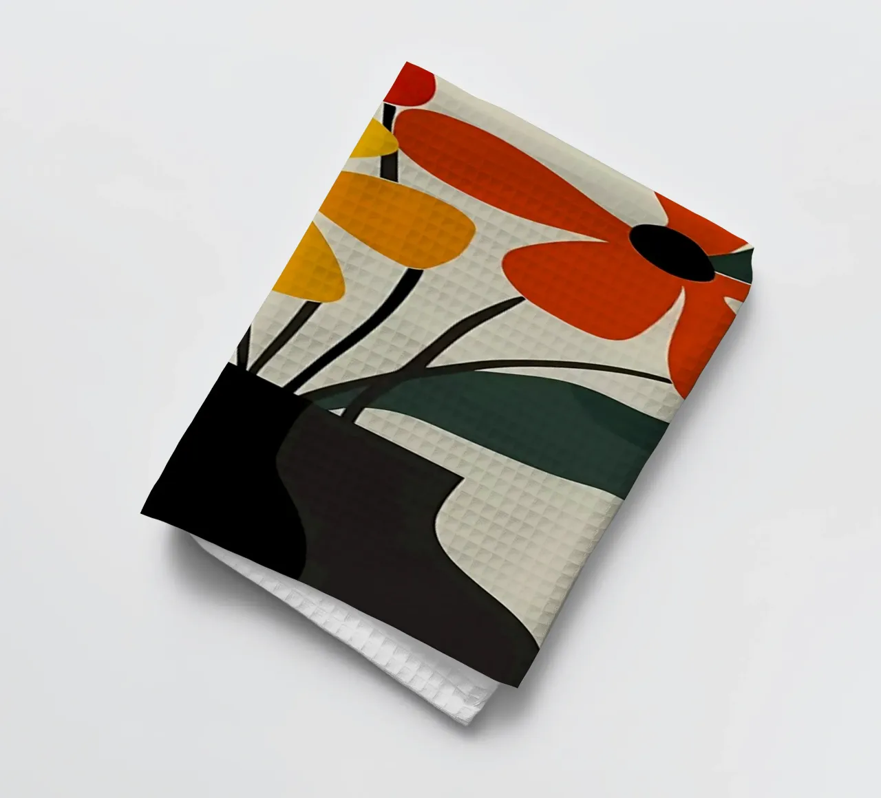 Floral Vase Minimalist Art tea towel by diedrich