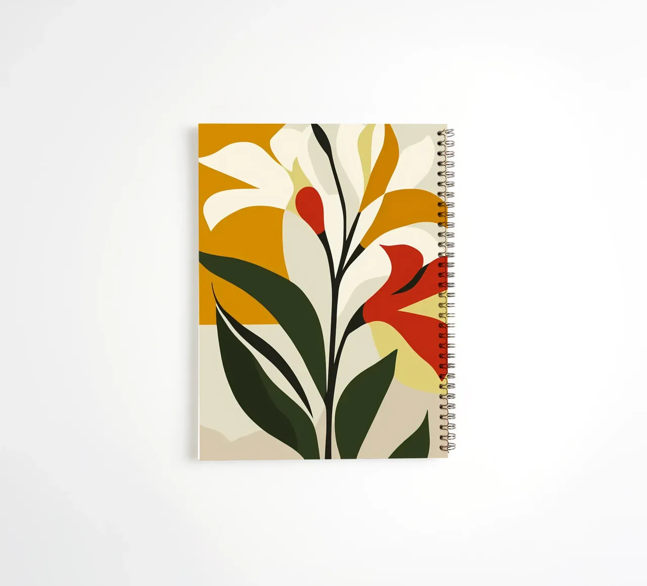 Abstract Minimal Floral Art spiral notebook by diedrich