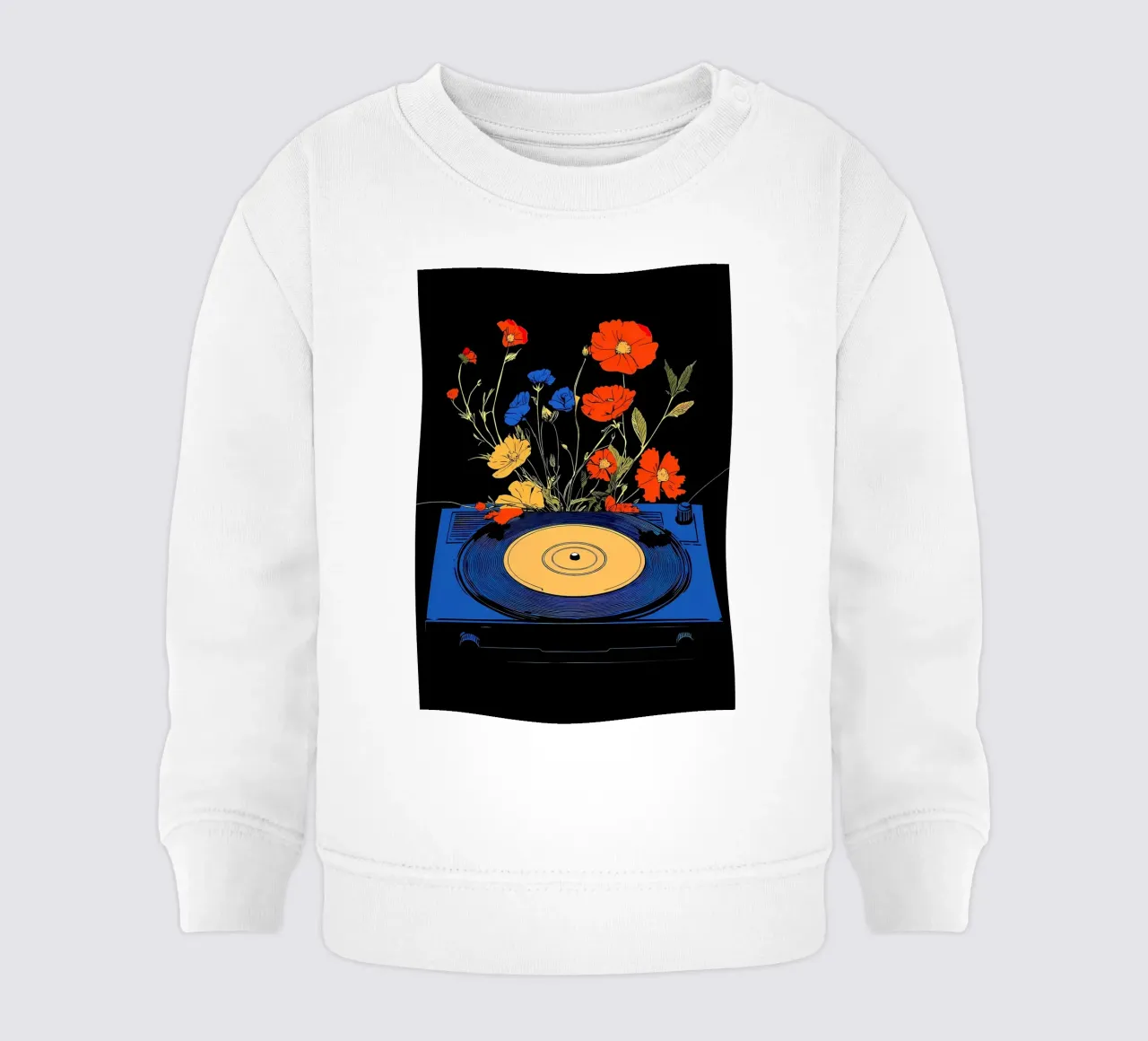 Disco in vinile con fiori felpa neonato da diedrich