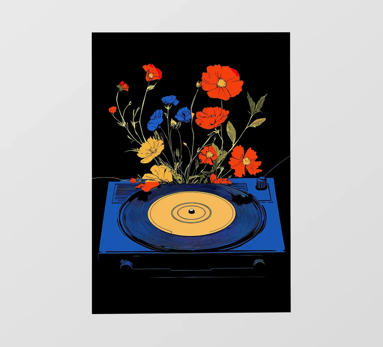 Disco in vinile con fiori telo in pvc da diedrich