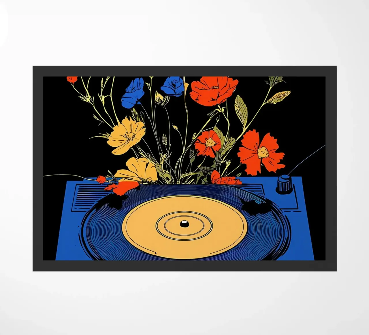 Disco in vinile con fiori zerbino da diedrich